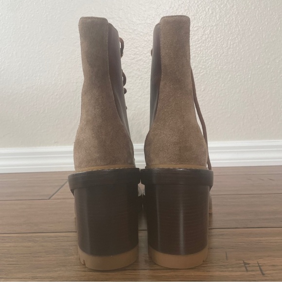 Tory Burch 95 mm Miller Lug Sole Booties boots lace up zipper chunky combat boot - Picture 8 of 16